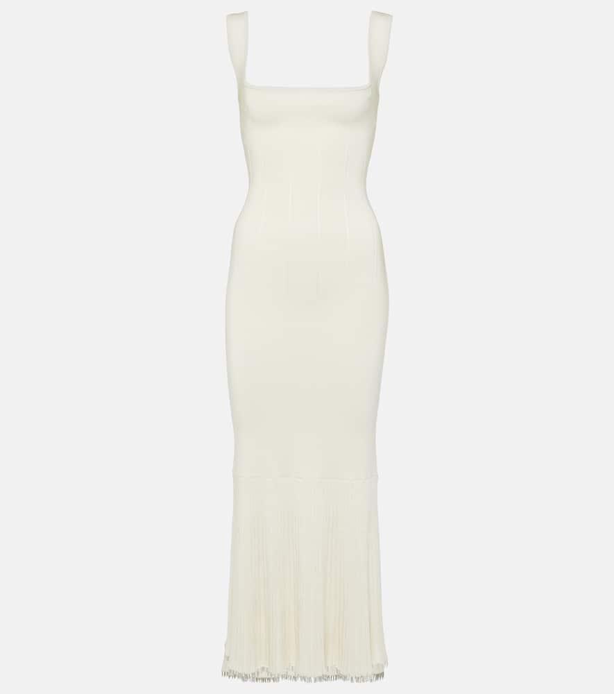 galvan atalanta beaded midi dress