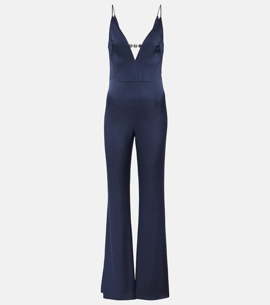 galvan avedon globe crêpe satin jumpsuit