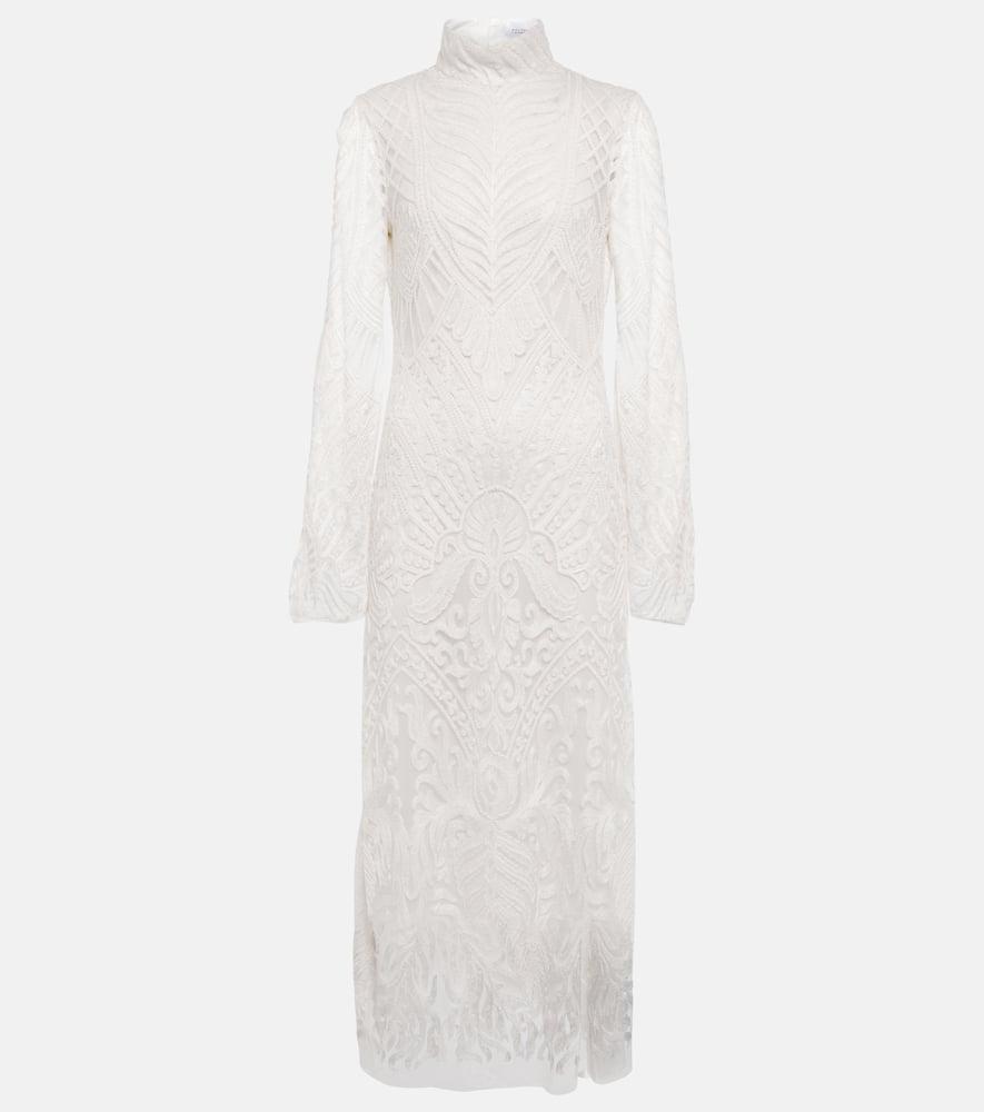 galvan bridal borghese backless lace midi dress