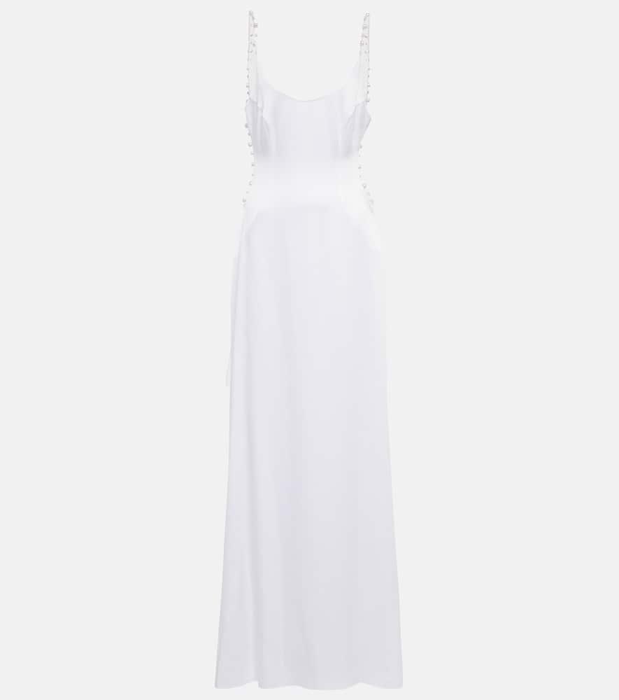 galvan bridal pearled cove cutout gown