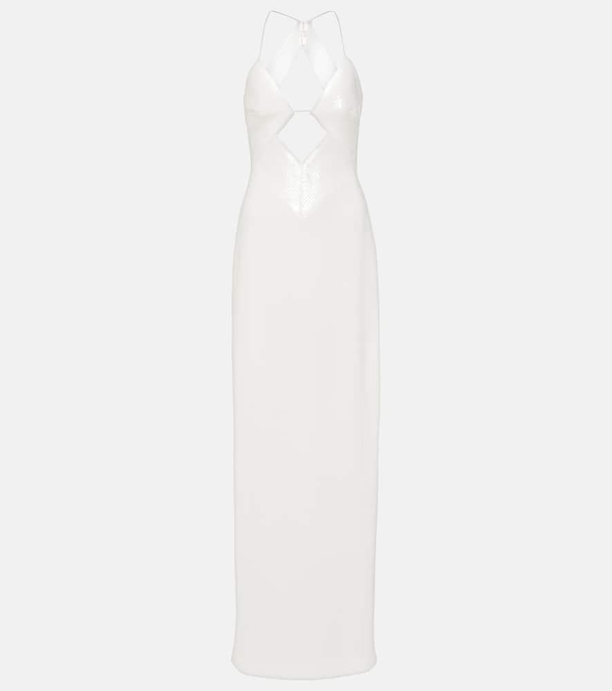 galvan bridal sequined halterneck gown