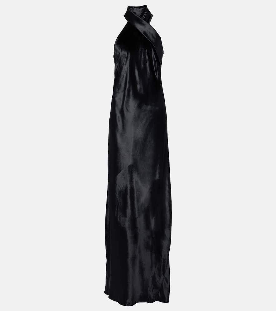 galvan pandora halterneck satin gown