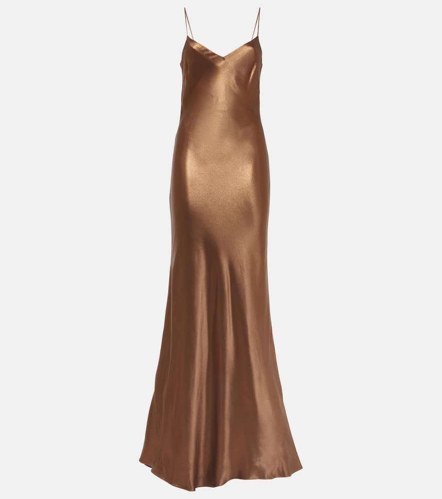 galvan provence satin maxi dress