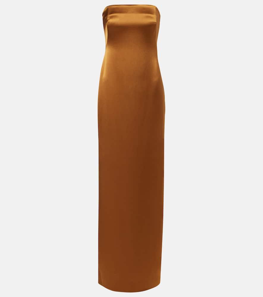 galvan satin bustier gown