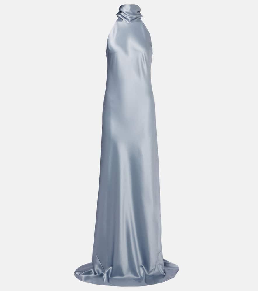 galvan sienna halterneck satin gown