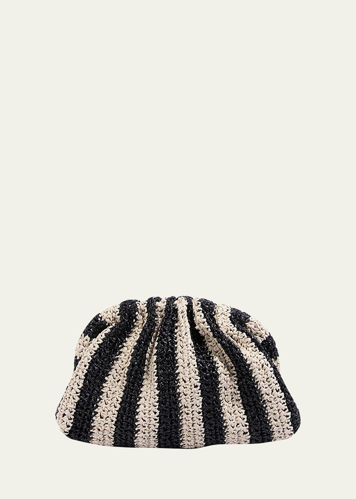 game striped crochet clutch bag