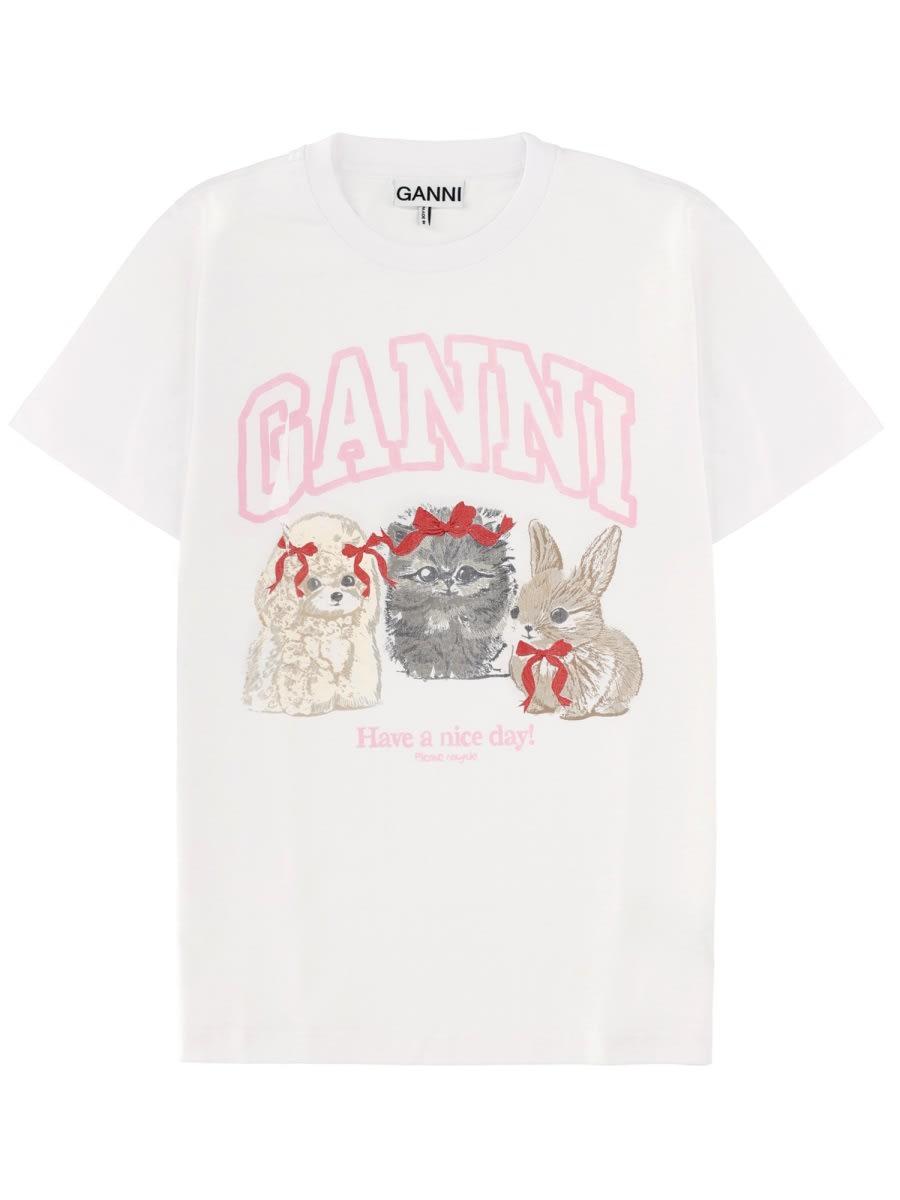 ganni animals t-shirt