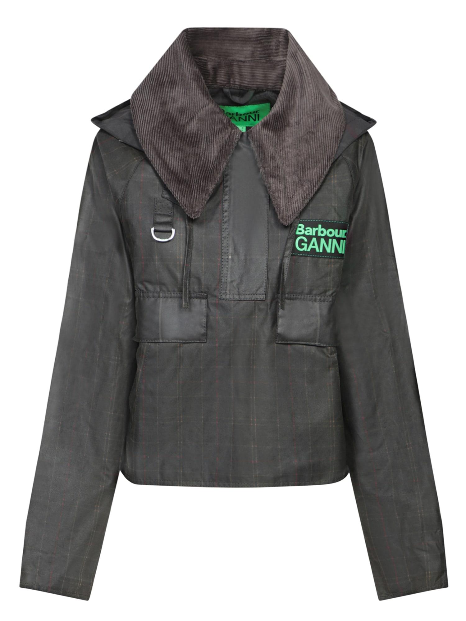 ganni anorak multicolor tartan jacket