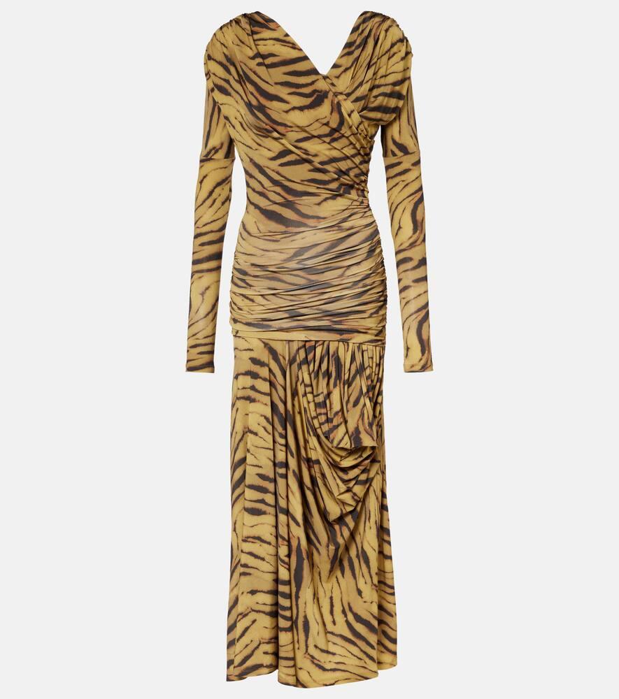 ganni asymmetric draped tiger