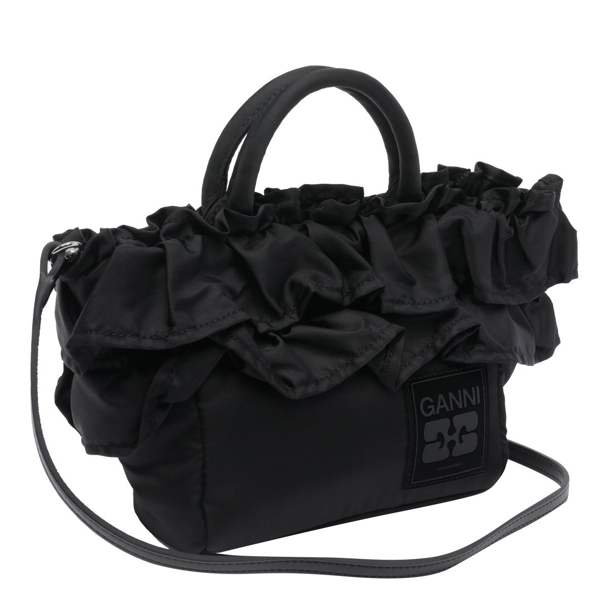 ganni bags black nylon - women