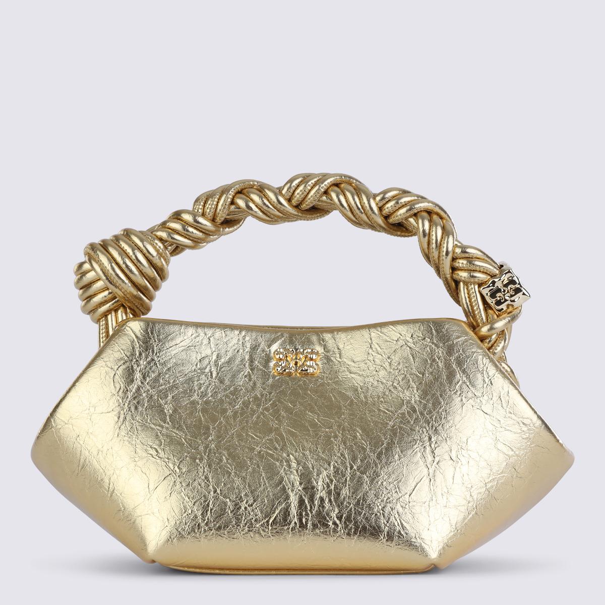 ganni bags golden _pu recycled pl - women