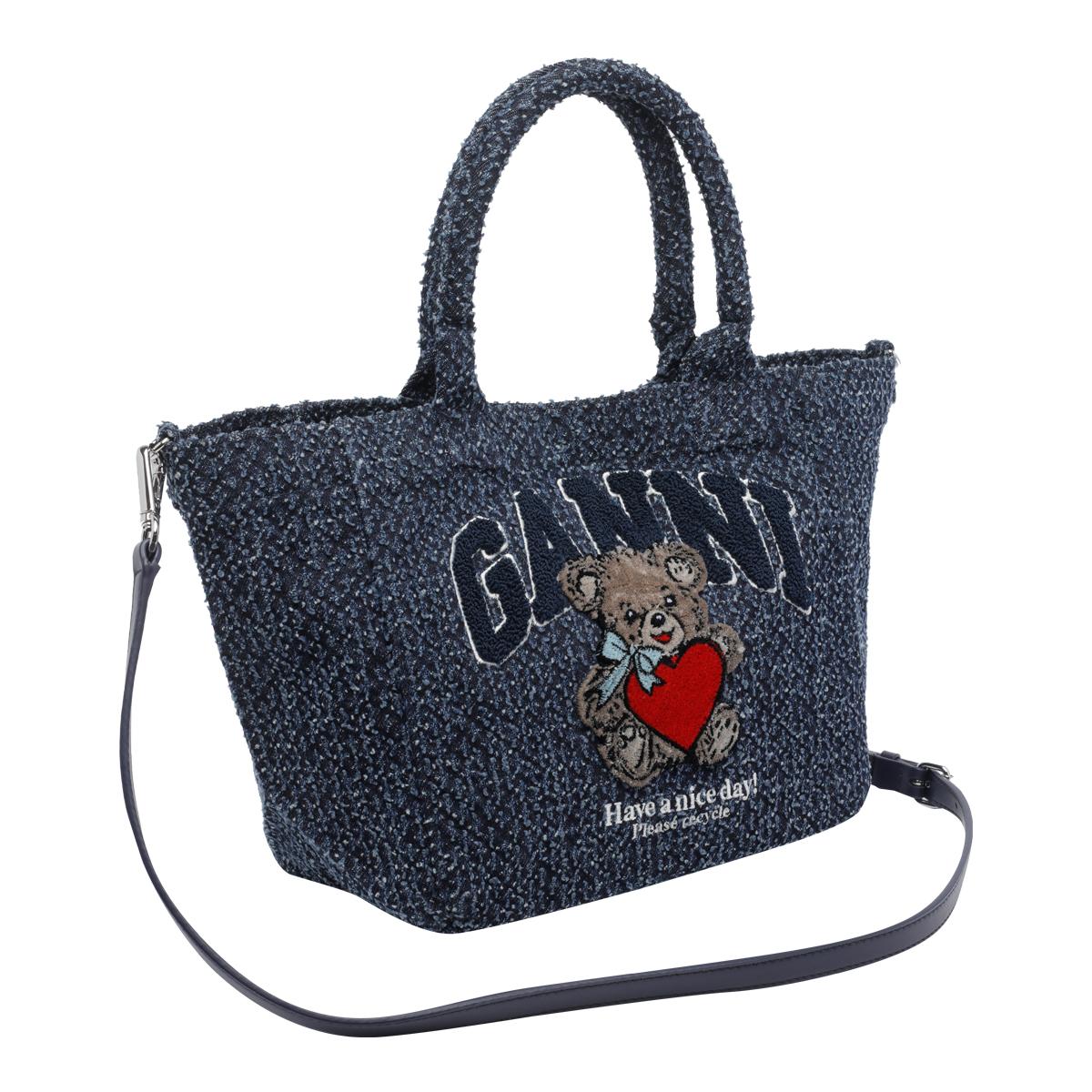 ganni bags grey cotton - women