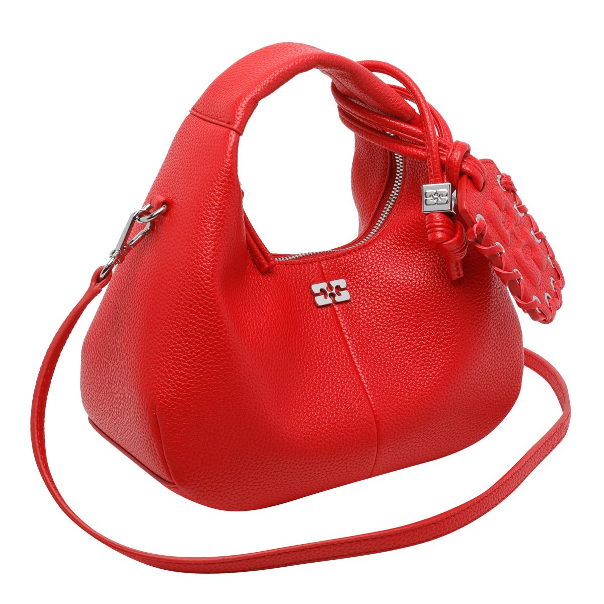 ganni bags red polyester polyurethane - women