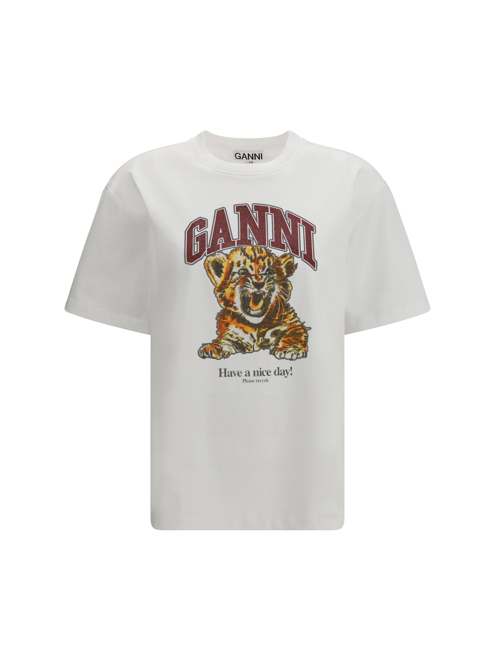 ganni beaded tiger t-shirt
