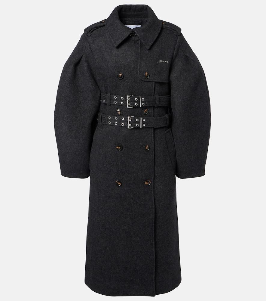 ganni belted wool and cashmere