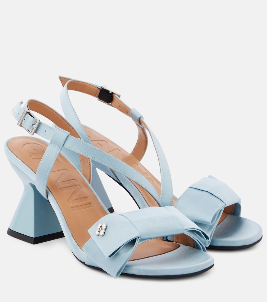 ganni big bow satin sandals
