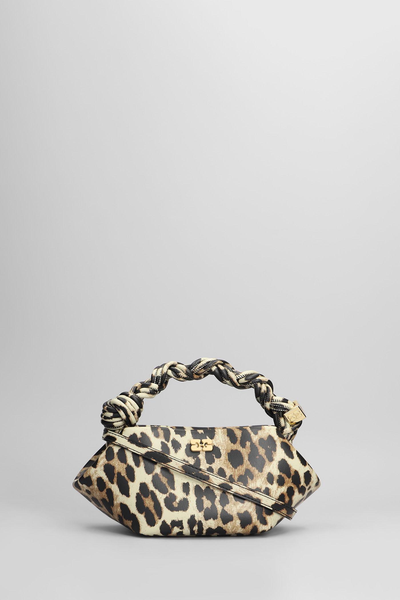 ganni bou bag mini print shoulder bag in animalier leather