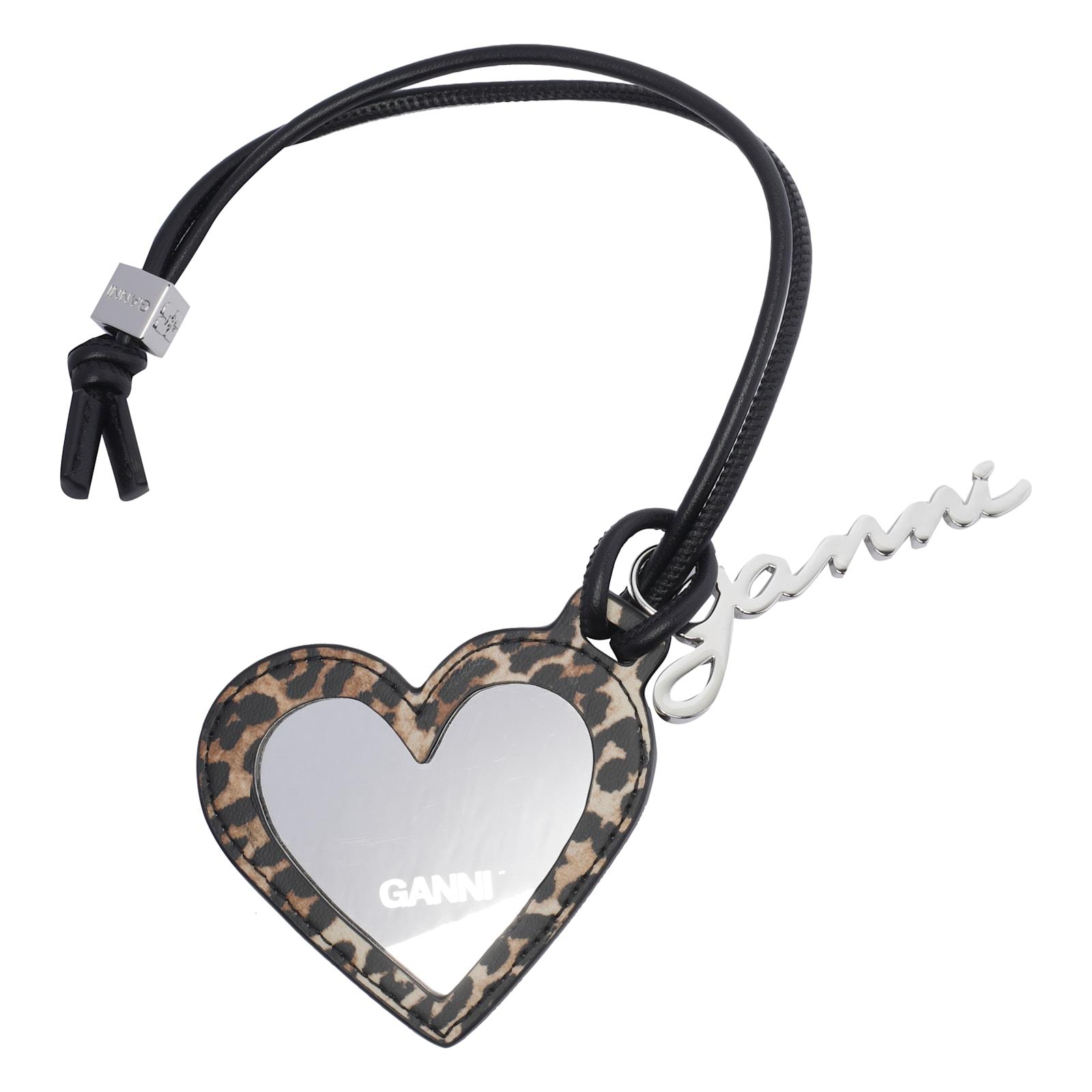 ganni bou heart mirror keyring