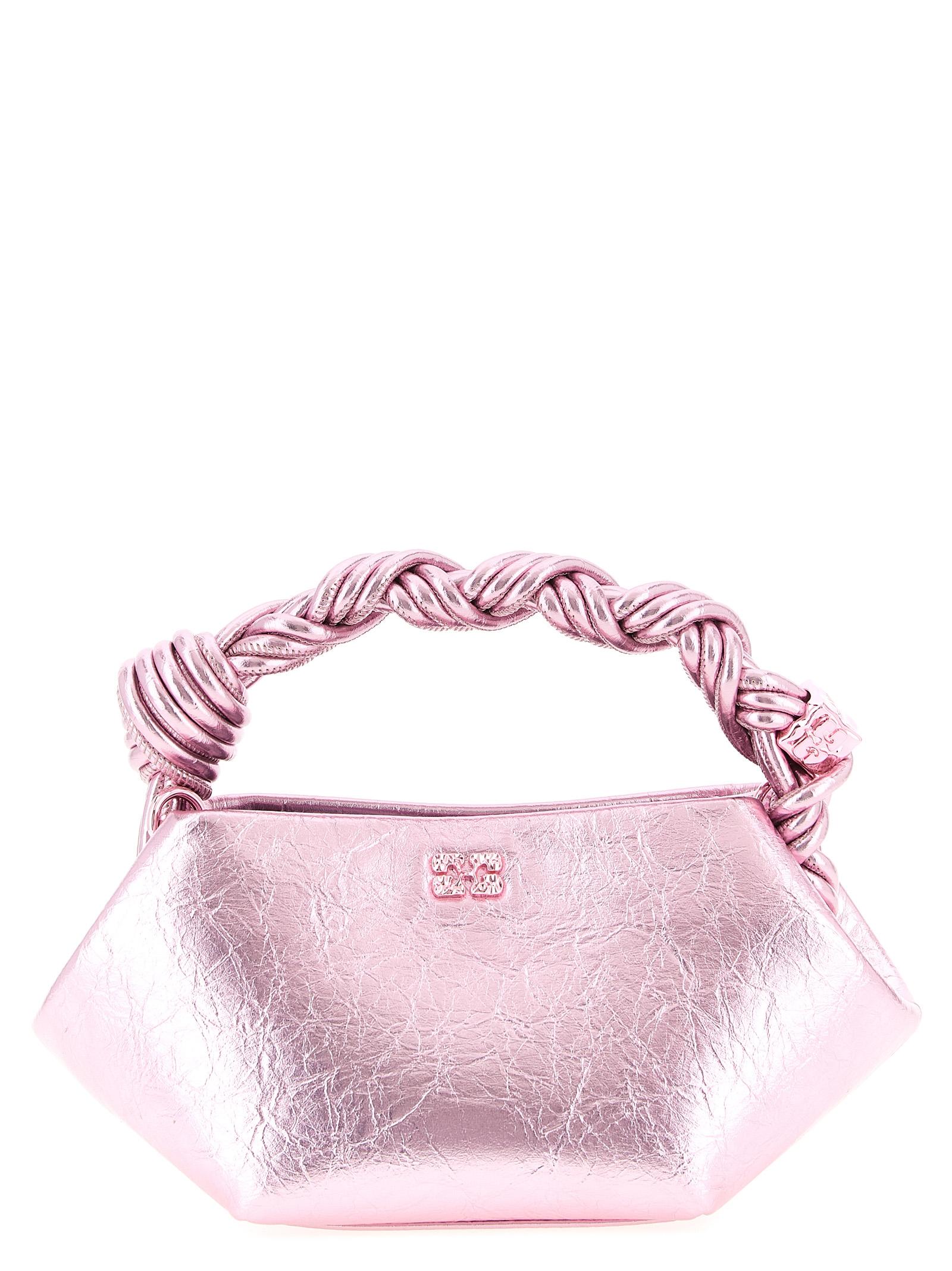 ganni bou mini handbag pink polyurethane hand bags - women