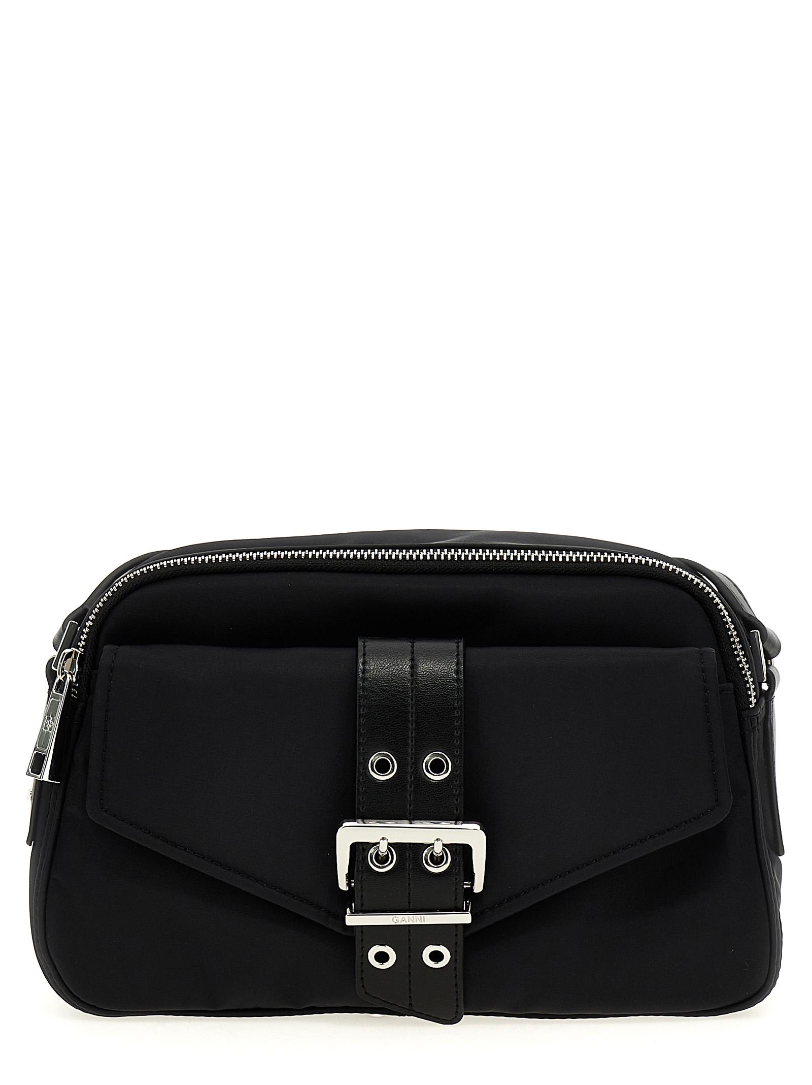 ganni bucky crossbody bag black nylon - women