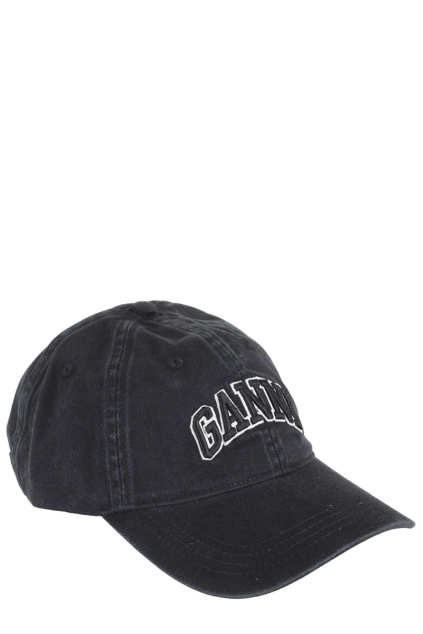 ganni canvas cap emb