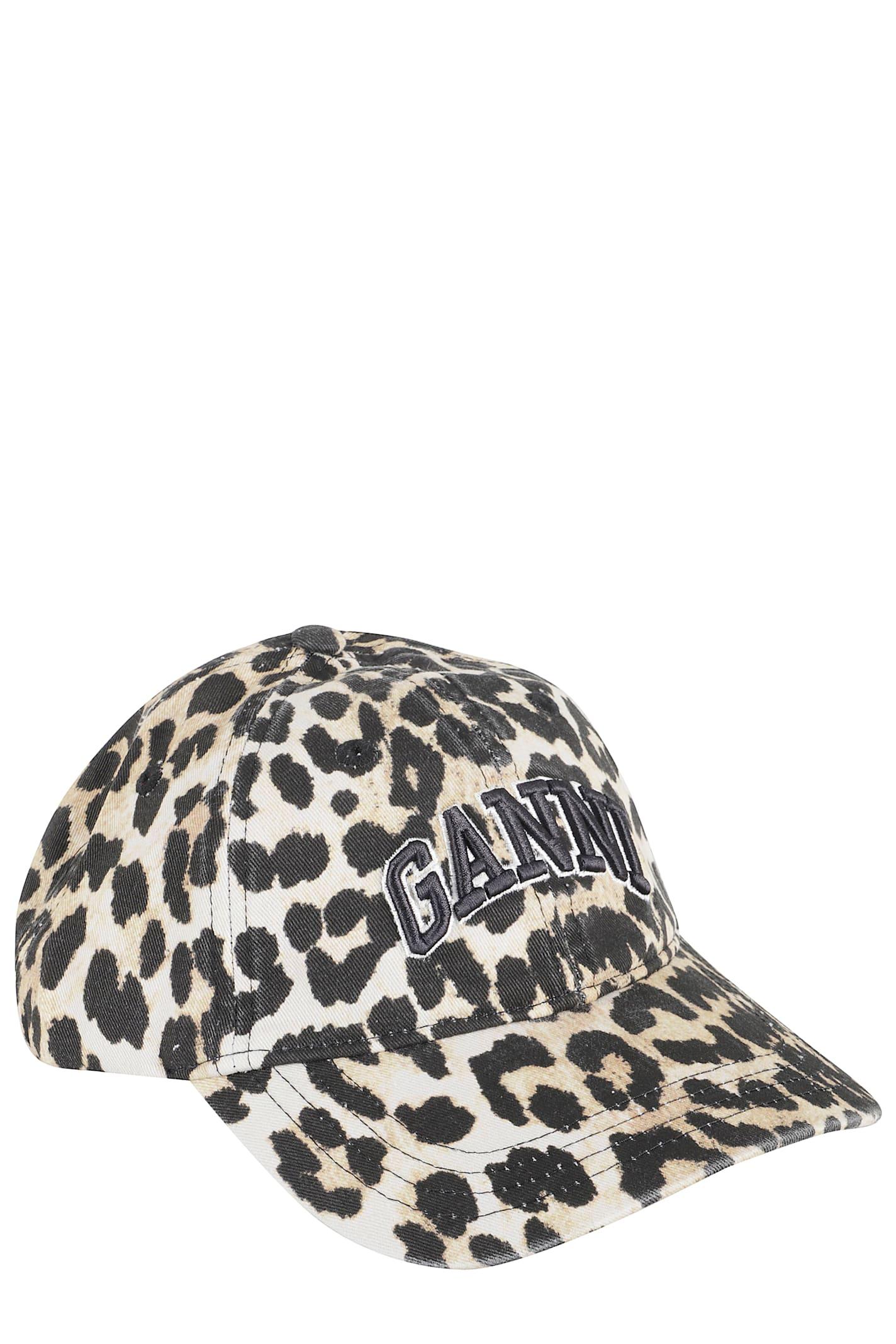 ganni canvas cap leo emb