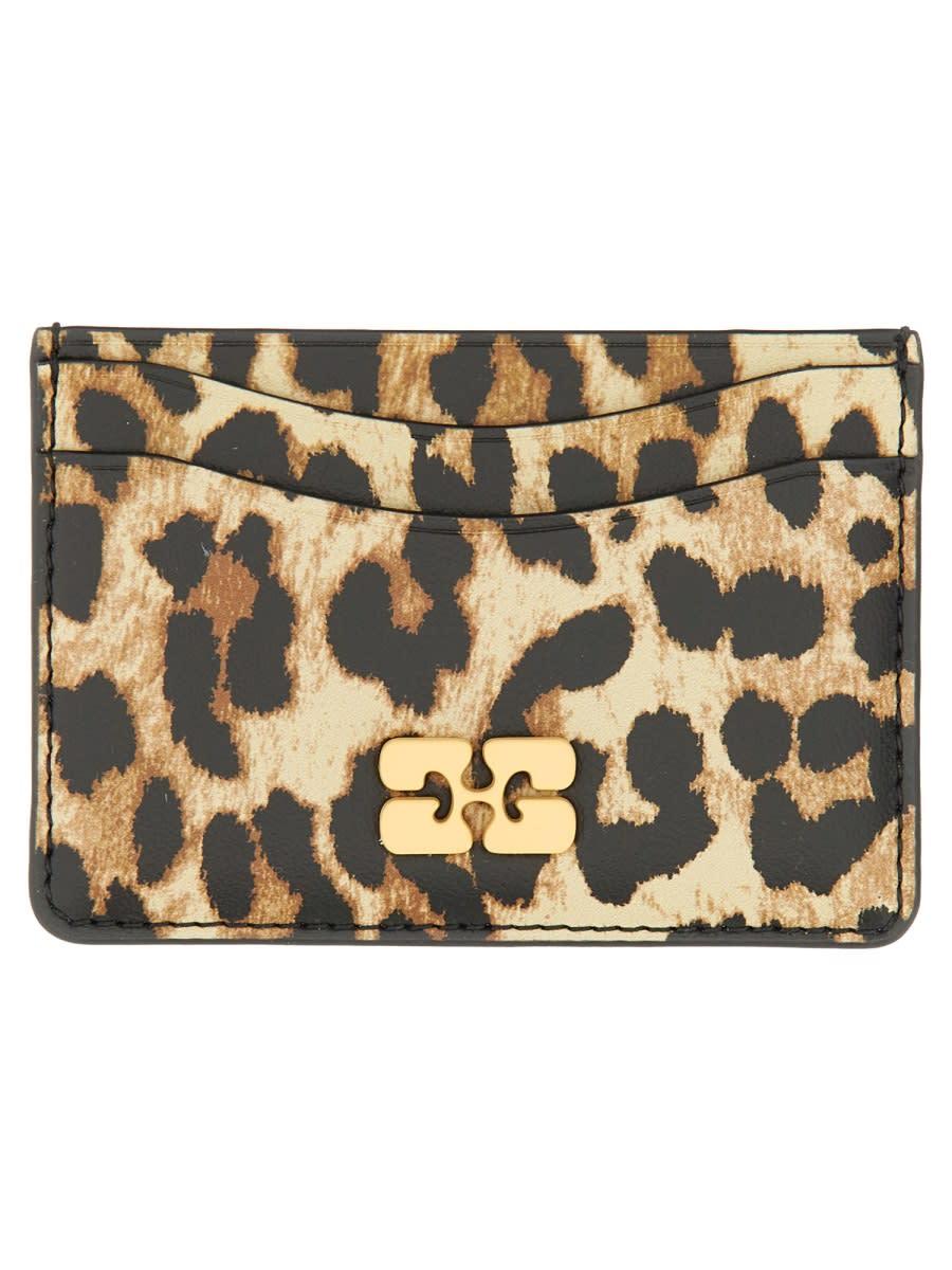 ganni card holder with animal motif
