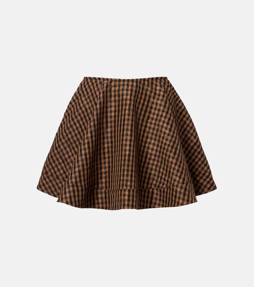 ganni checked miniskirt