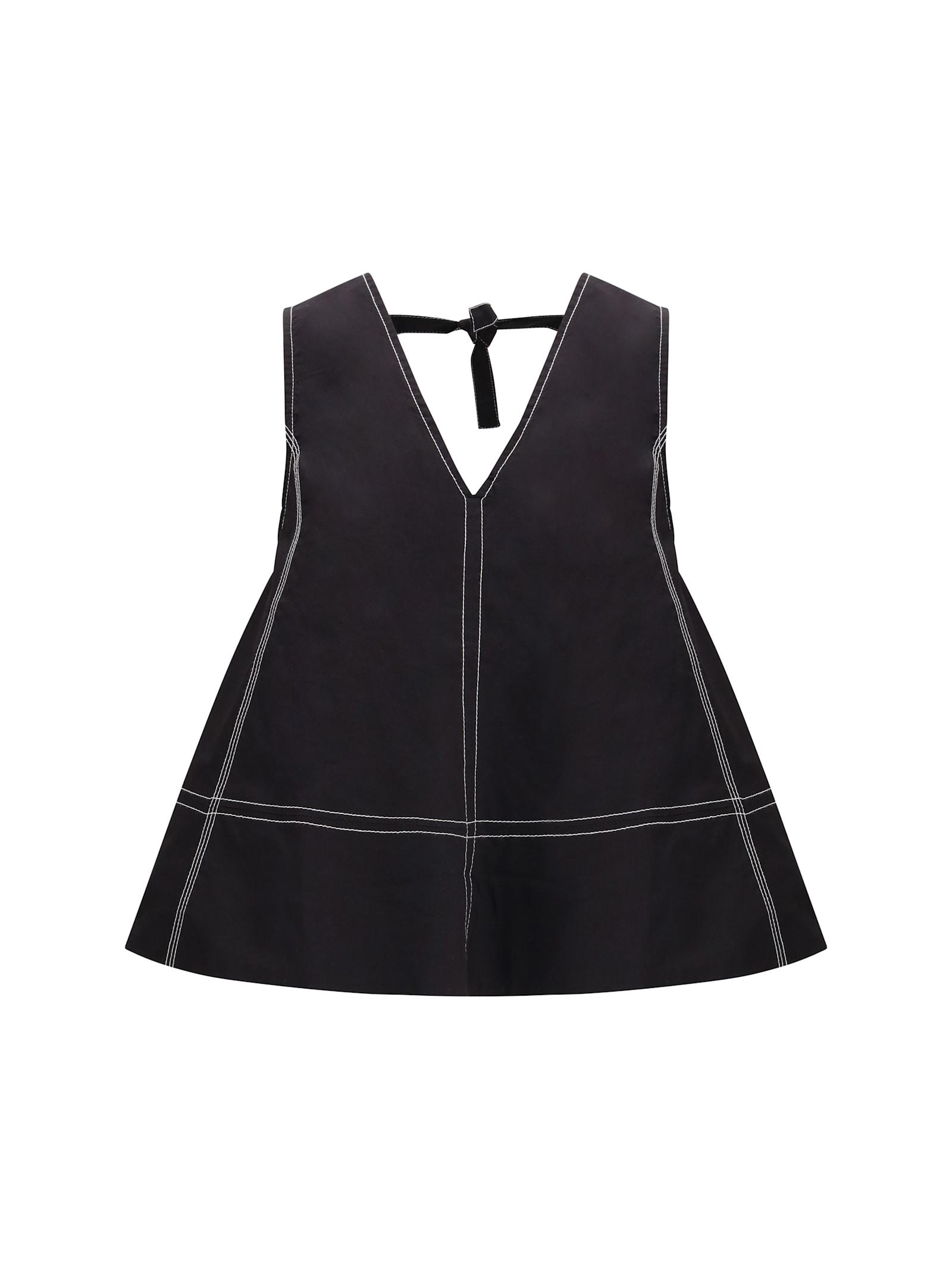 ganni cotton a-line top