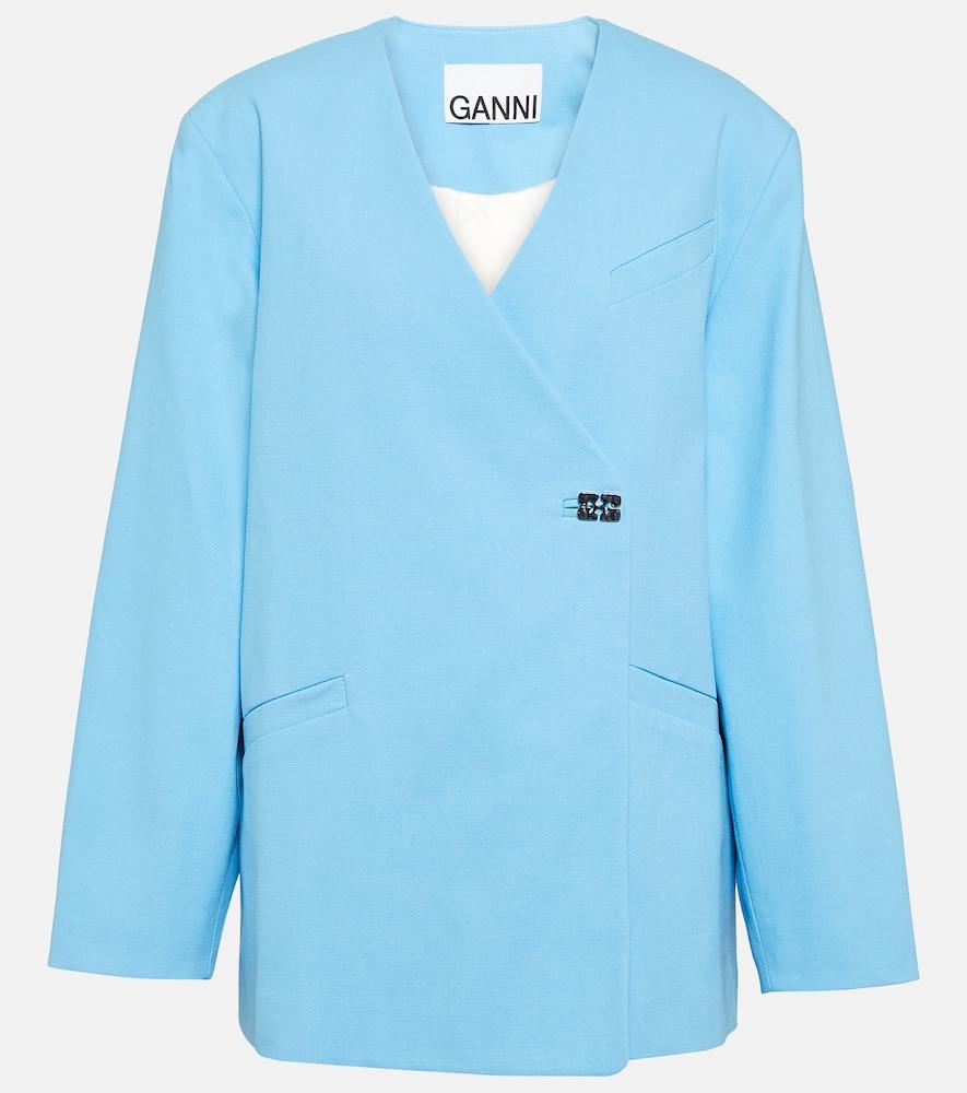 ganni cotton blazer