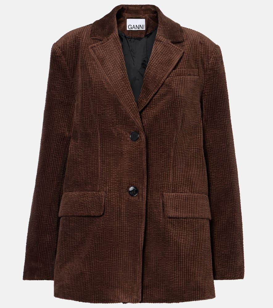 ganni cotton corduroy blazer