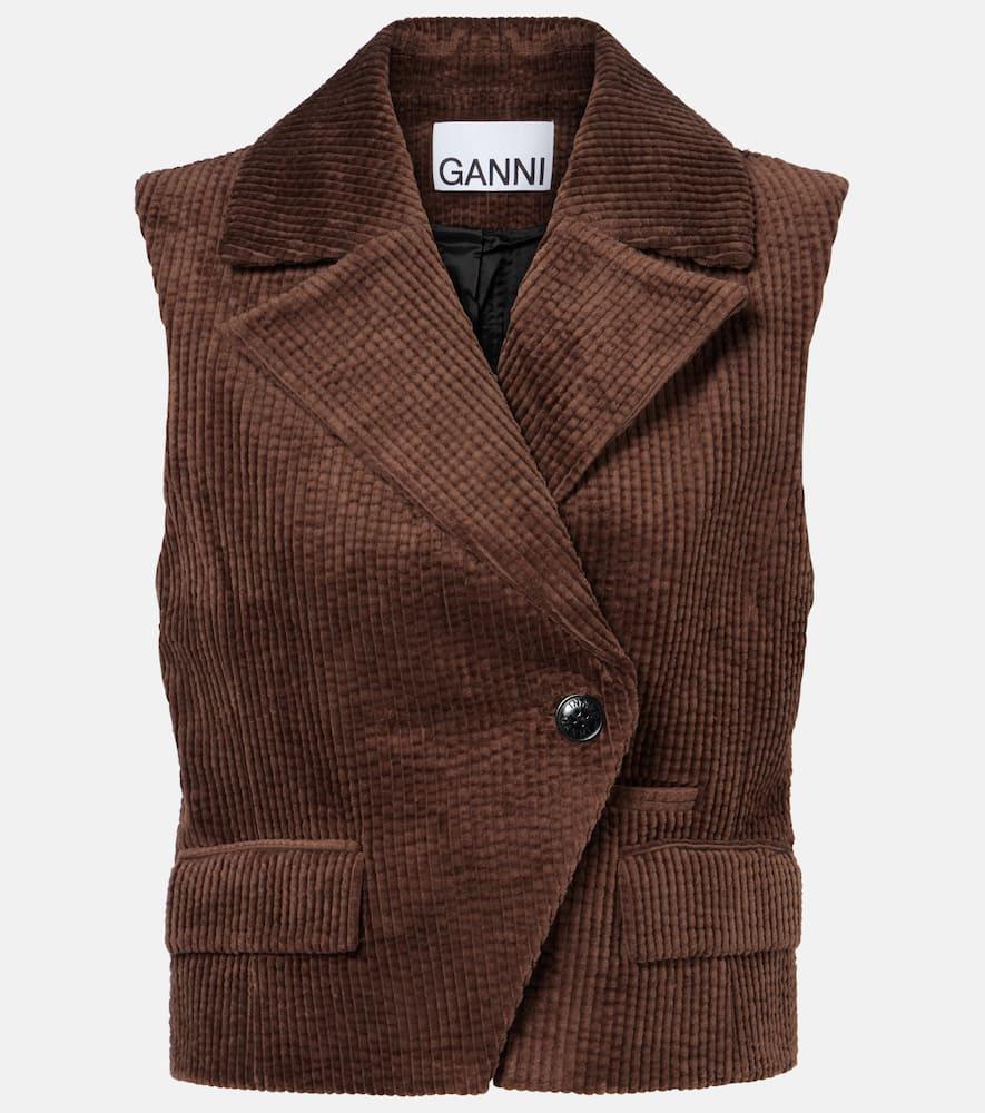 ganni cotton corduroy vest