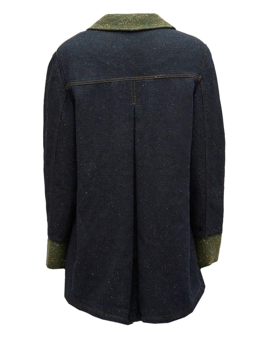 ganni cotton denim blazer