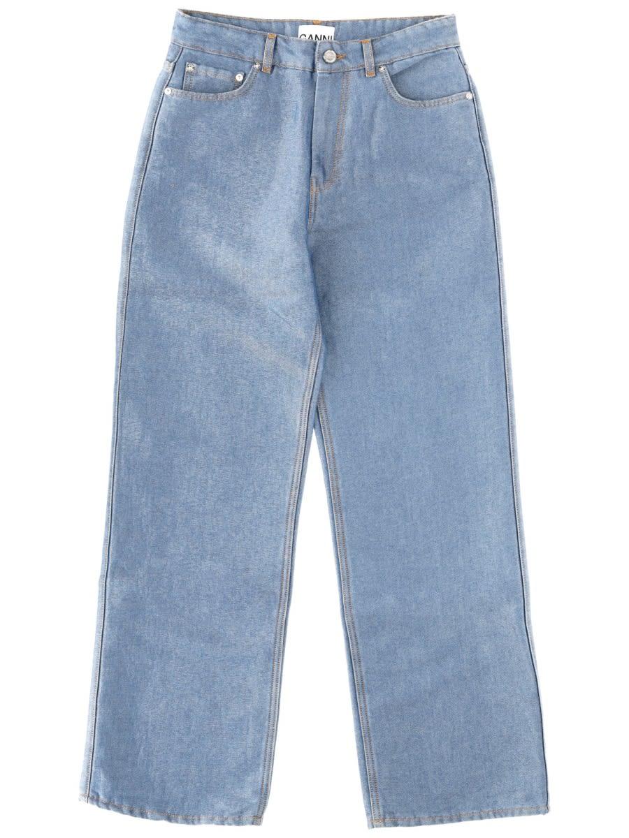 ganni cotton denim jeans