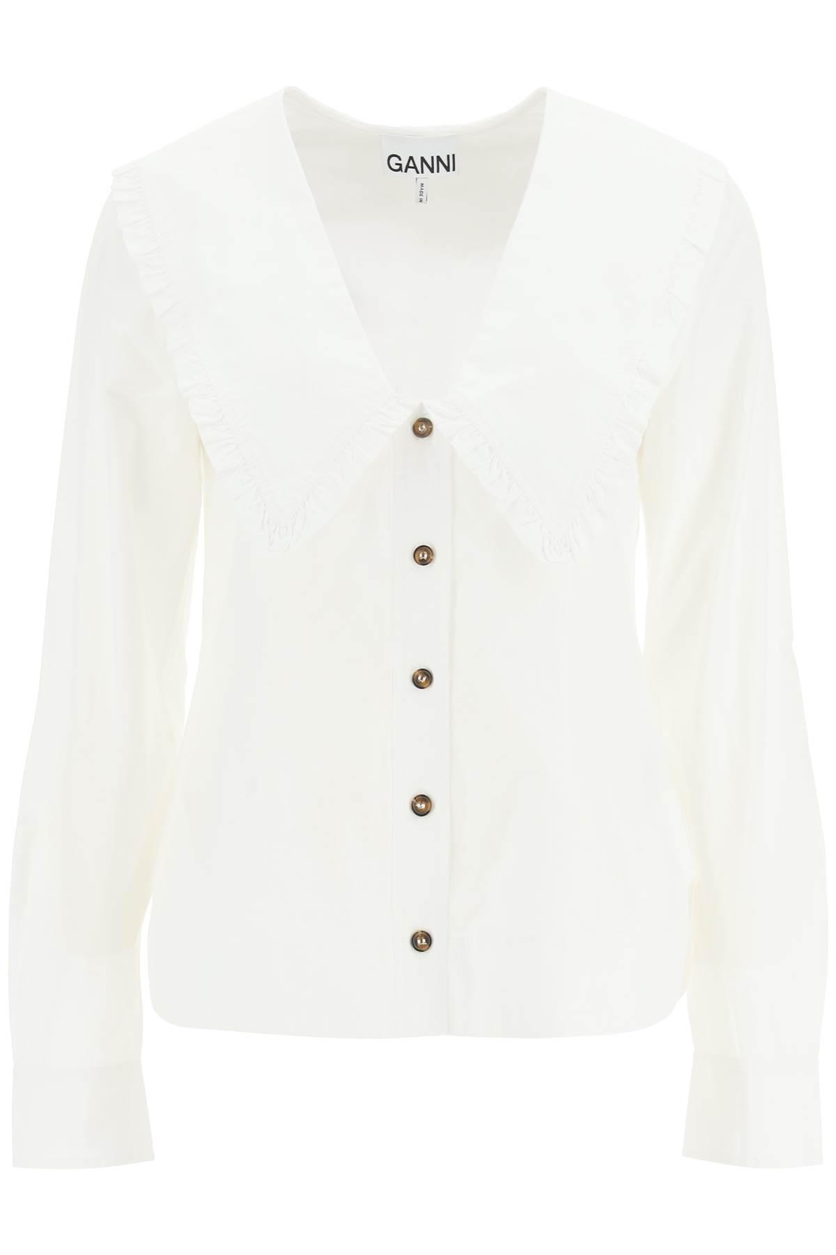 ganni cotton poplin shirt