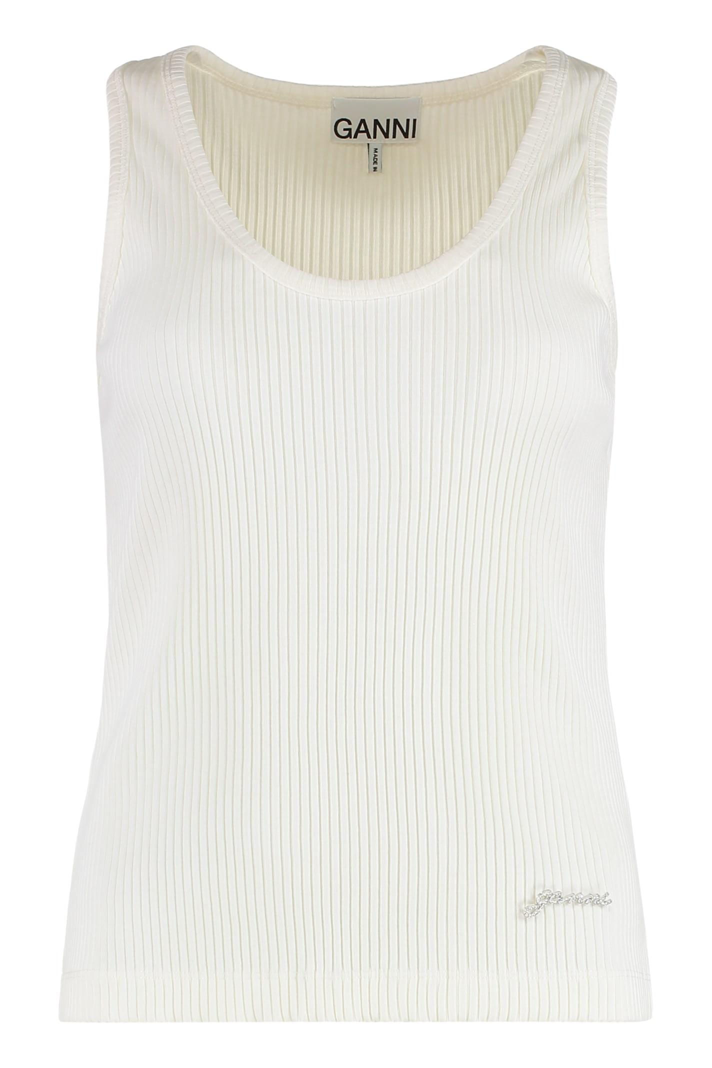 ganni cotton tank top