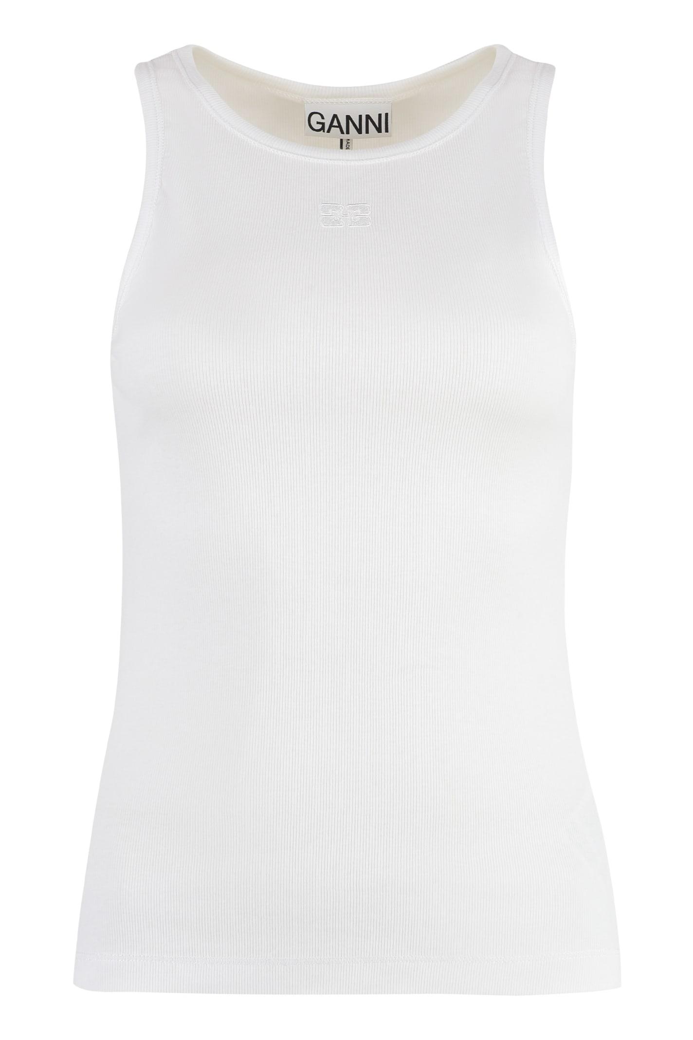 ganni cotton tank top