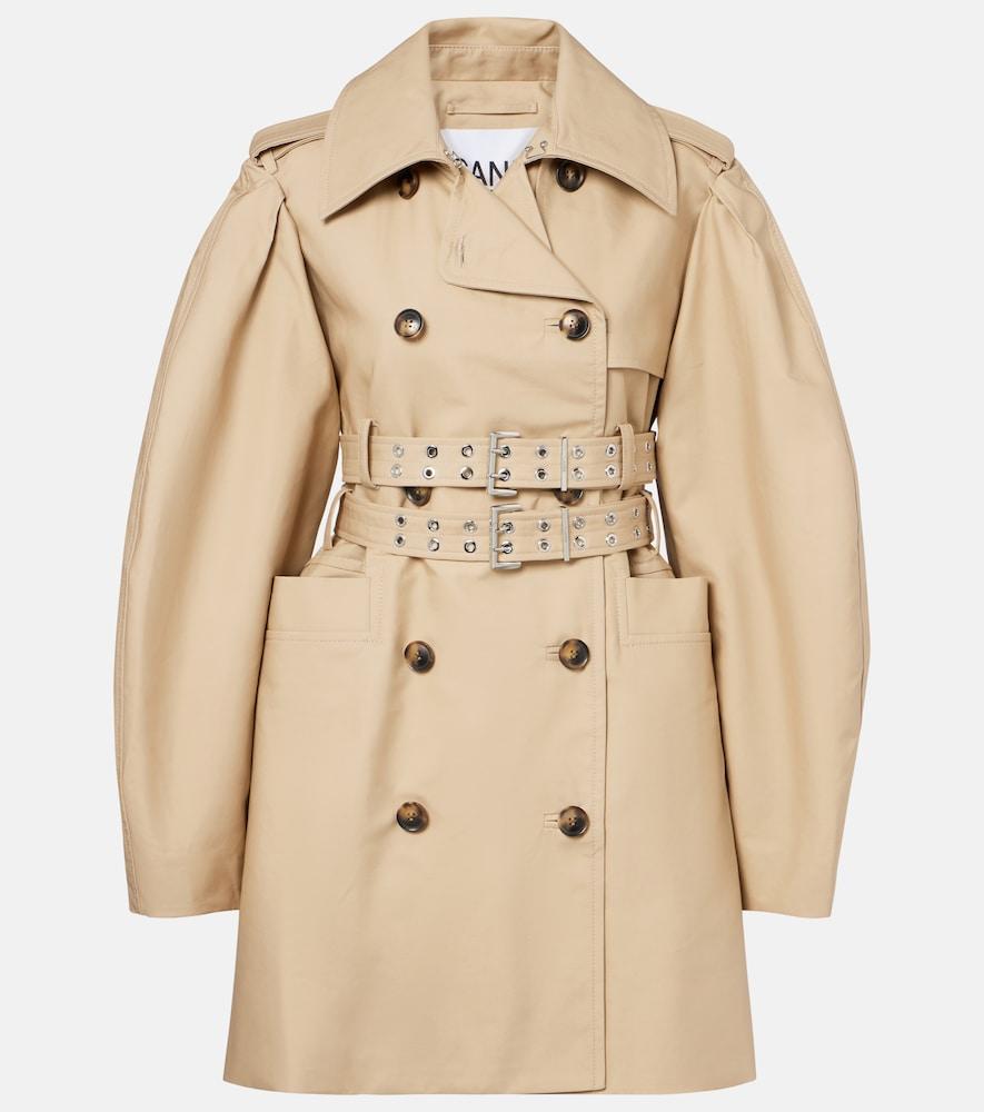 ganni cotton trench coat