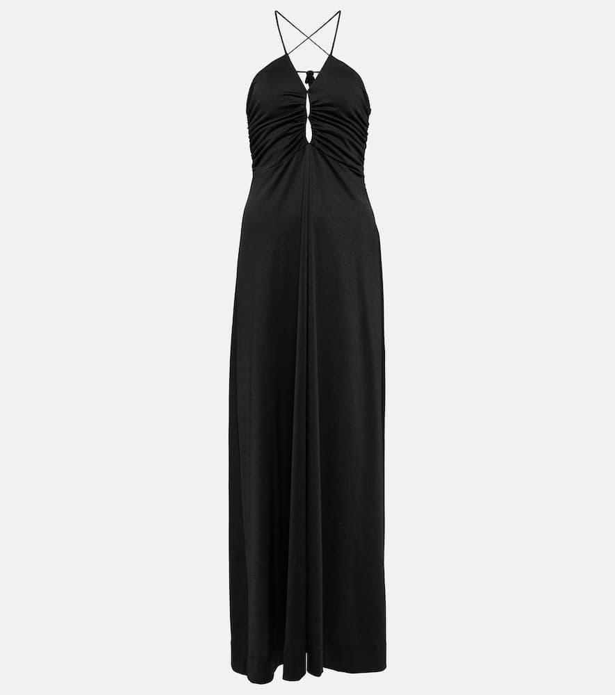 ganni crêpe jersey maxi dress