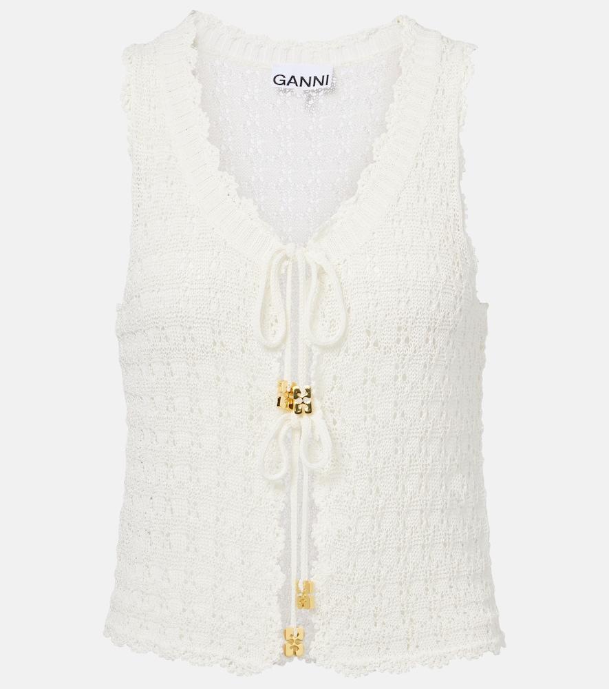 ganni crochet top