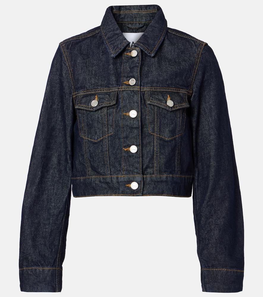 ganni cropped denim jacket