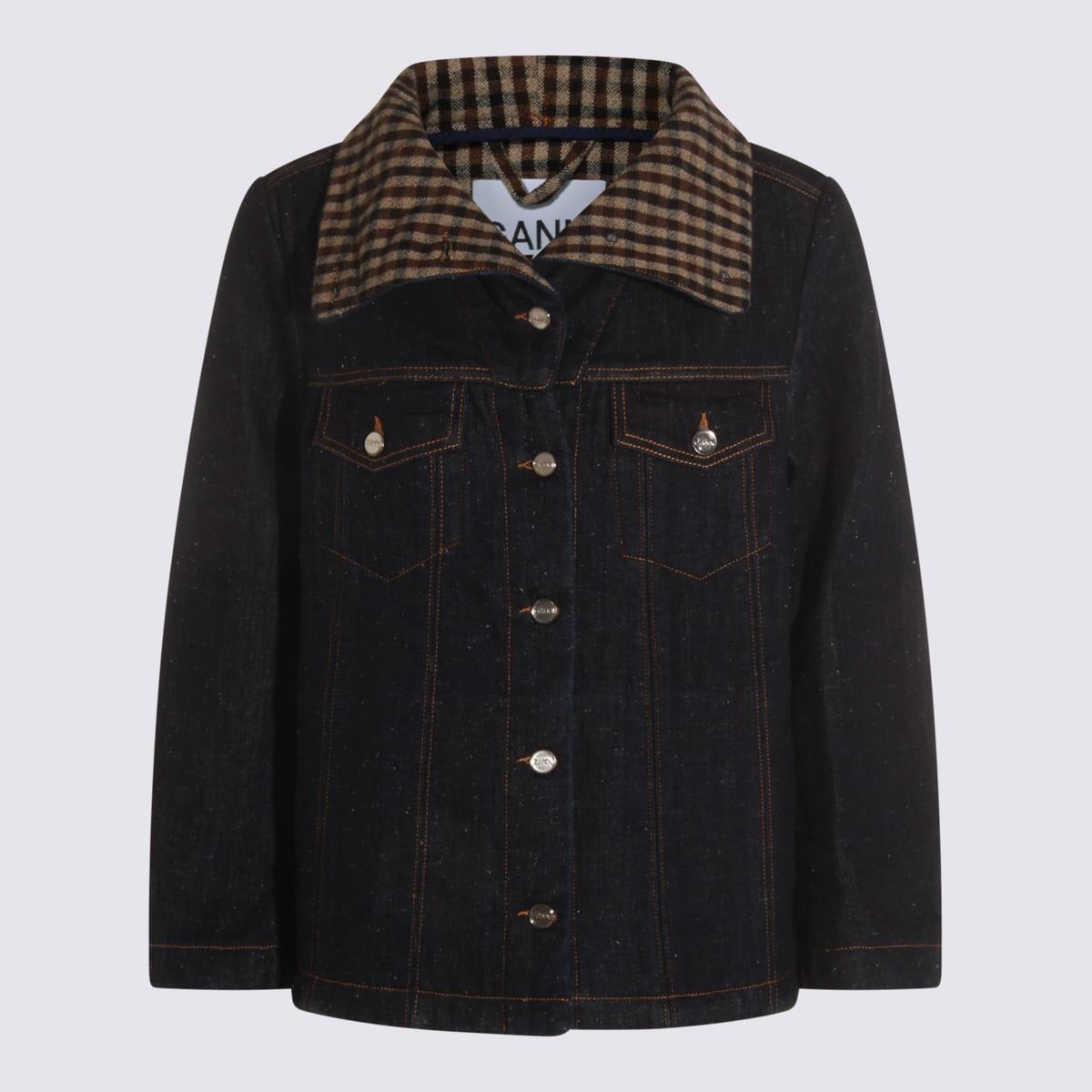 ganni dark blue denim jacket