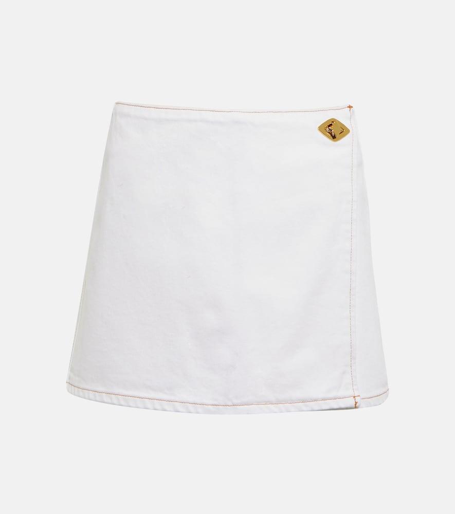 ganni denim miniskirt
