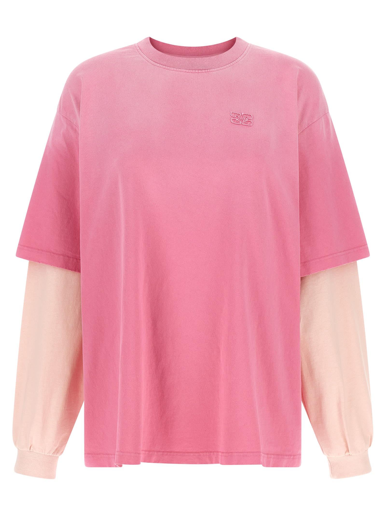 ganni double layer sleeve t-shirt
