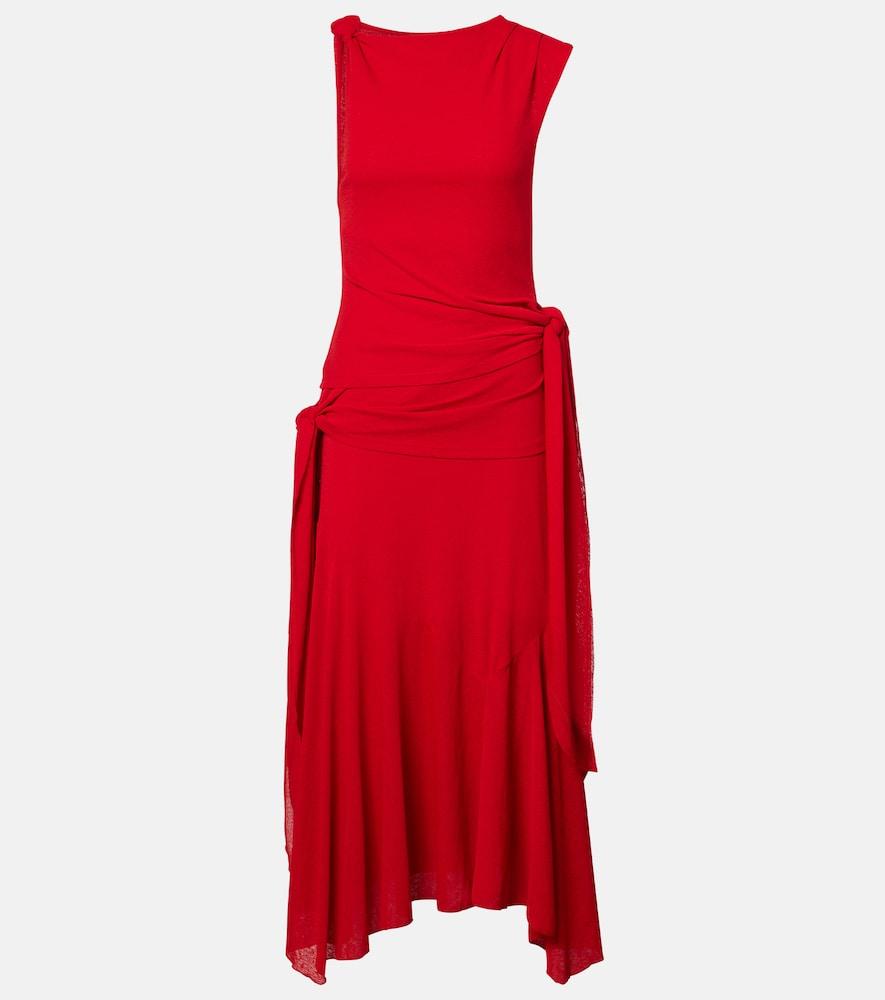 ganni draped asymmetric midi dress