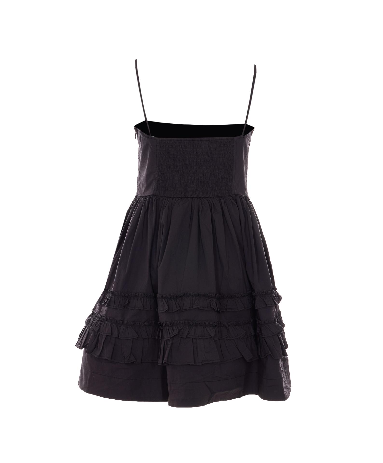 ganni dresses black organic cotton - women