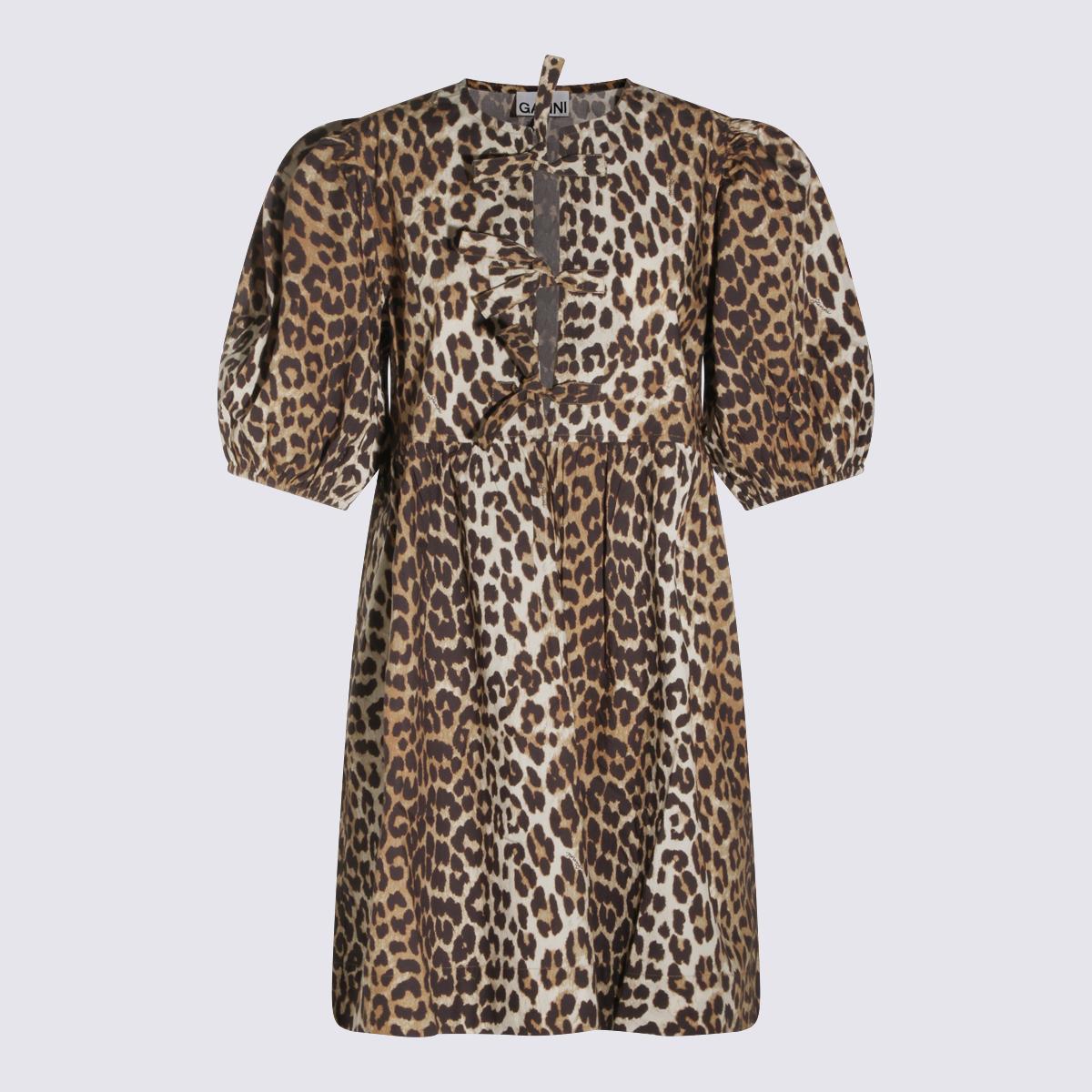 ganni dresses brown _co - women