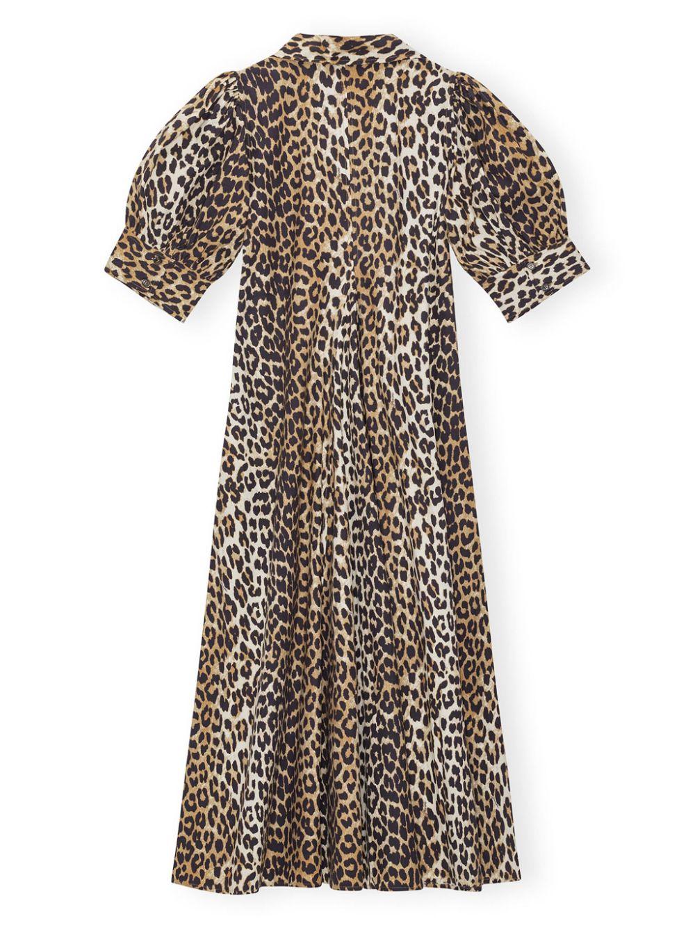 ganni dresses brown cotton - women