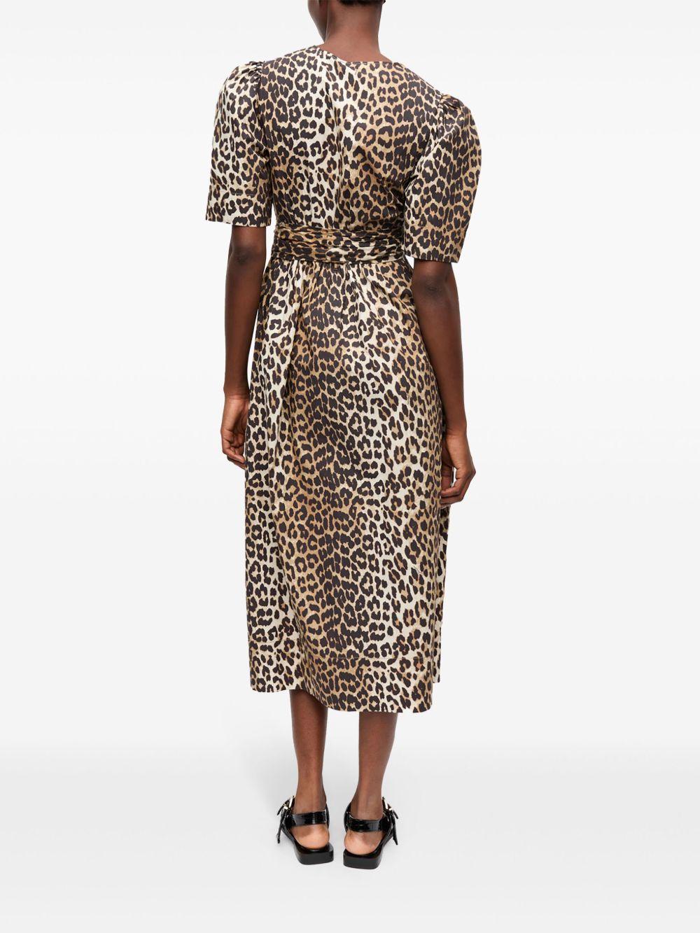 ganni dresses brown organic cotton - women