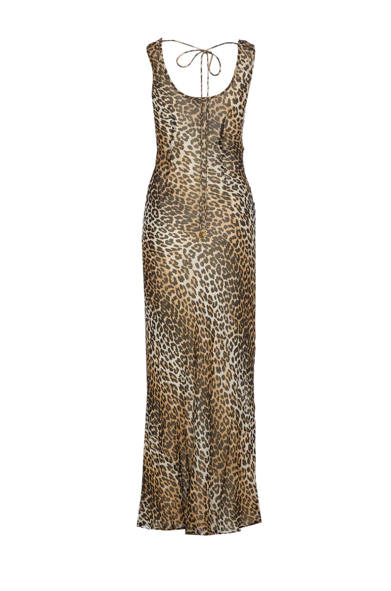 ganni dresses brown viscose - women